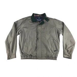 Members‎ Only Mens Beige Lined Lining Pockets Full Zip Windbreaker Jacket Size L